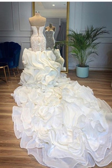 Abito da sposa Allacciato Organza Formale Non Specificato Lunghi Naturale