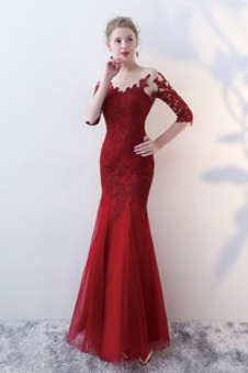 Abito da sera Applique Sirena Cerniera Non Specificato Super Tulle