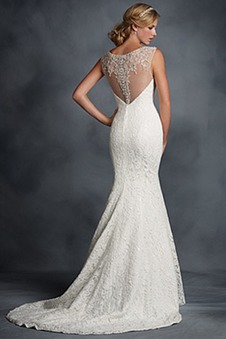 Abito da sposa Pizzo sirena Maniche Corte Gonna lunga Alta Coperta