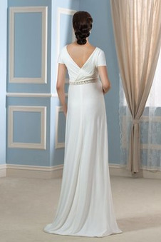 Abito da sposa Schiena Nuda Primavera A Terra Impero Chiffon all'aperto