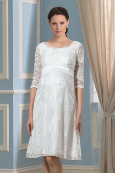 Abito da sposa Pizzo Tondo al ginocchio Eleganti Quanto alta vita/cintola