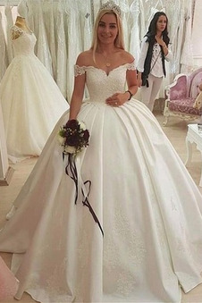 Abito da sposa Inverno Pizzo francese Formale Chiesa Gonna lunga A-Line