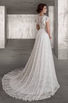 Abito da sposa Pizzo in pizzo All Aperto gonna a vita alta gonna Impero