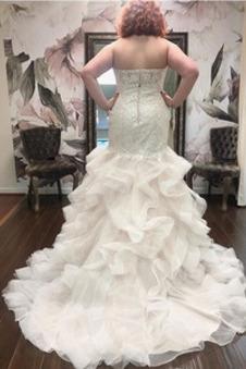 Abito da sposa Eleganti Cuore Cascata Volant Cerniera Breve treno