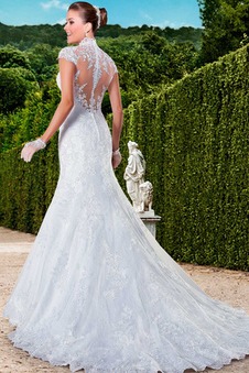 Abito da sposa moda Queen Anne Maniche Corte All Aperto Naturale Gonna lunga