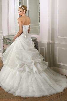 Abito da sposa Tulle Corpetto Pieghe Primavera Principessa slittamento senza spalline