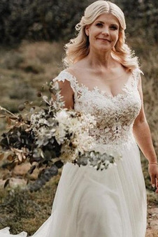 Abito da sposa Pizzo Fuori dalla spalla Cerniera all'aperto Super