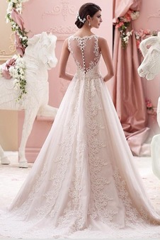 Abito da sposa Chiesa Applique Gonna lunga moda Alta Coperta Cinghia in rilievo