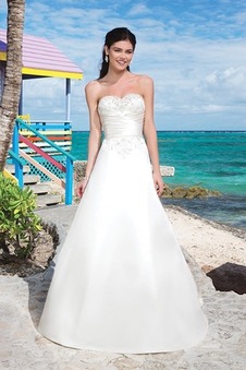 Abito da sposa Primavera Super Satin a linea Lungo Chiesa Cuore