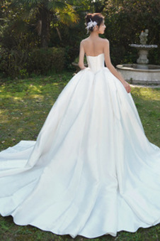 Abito da sposa Treno reale Raso A-Line completo Fiocco Clessidra