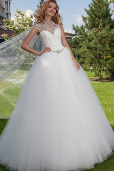 Abito da sposa Allacciato Ball Gown all'aperto decorato Bassa tessuto