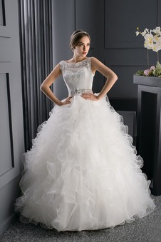 Abito da sposa Primavera Petit Bateau Senza Maniche Seghettato Ball Gown