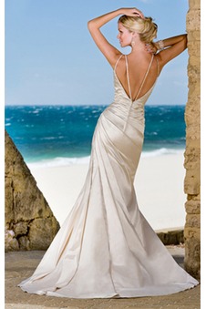 Abito da sposa Sirena Cinghia Gonna lunga Super Satin Senza Maniche