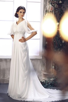 Abito da sposa all'aperto alta vita/cintola Chiffon Mezza Coperta