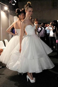 Abito da sposa Autunno Triangolo Invertito Naturale Cerniera Cuore
