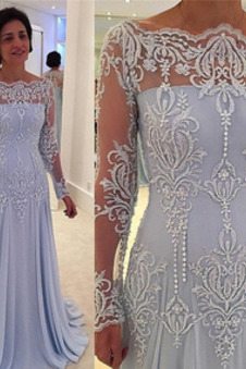 Abito mamma sposa Pizzo Overlay Fuori dalla spalla Non Specificato a linea