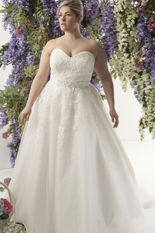 Abito da sposa Allacciato Chiesa Gonna lunga Cuore A-Line trendiness