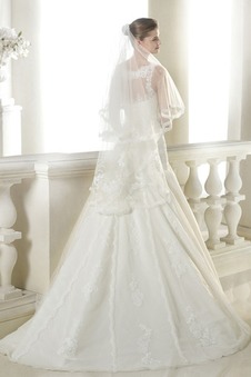 Abito da sposa Chiesa Applique Bassa Primavera Shiena Sheer Formale