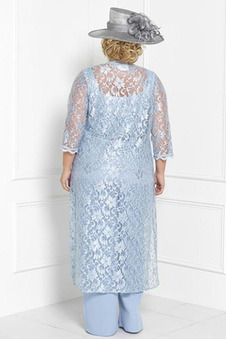 Abito mamma sposa in pizzo Alle Caviglie Alta Coperta Lace Coperta sarsenet