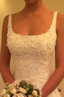 Abito da sposa A-Line Caduta Lace Coperta Schiena Nuda Senza Maniche