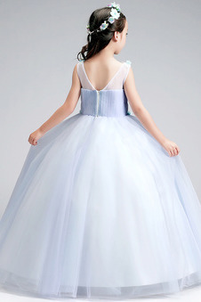 Abito cerimonia bambina Tulle Multi Strati Applique Primavera a linea Tondo