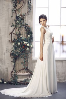 Abiti da sposa perline Eleganti Applique Cinghia in rilievo Lungo