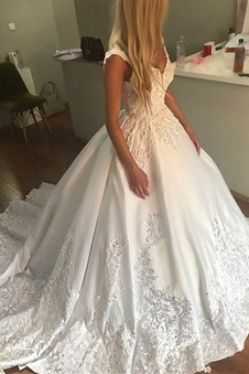 Abito da sposa A-Line V-Scollo Primavera Schiena Nuda Non Specificato