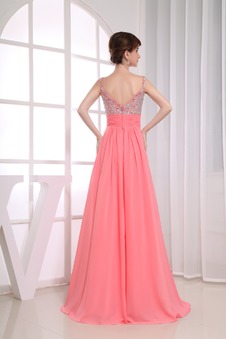 Abito da sera Con spalline larghe Chiffon Senza Maniche Cristino