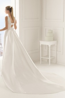 Abito da sposa inobtrusive Bateau Primavera Senza schienale Lungo