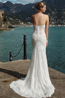 Abito da sposa Spiaggia Primavera moderno in pizzo collo Sweetheart