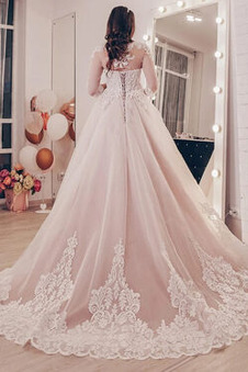 Abito da sposa all'aperto Lungo Piccola t Allacciato Applique Impero