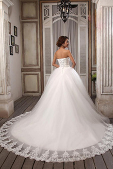 Abito da sposa Eleganti senza spalline A-Line in pizzo Pizzo francese