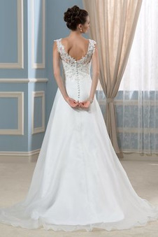 Abito da sposa Eleganti All Aperto Schiena Nuda Inverno Scollo a v V