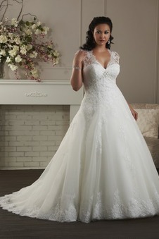 Abito da sposa Pizzo Lungo Primavera alta vita/cintola Maniche Corte