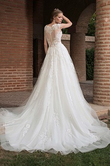 Abito da sposa a linea all'aperto Cappellini Applique Alta Coperta