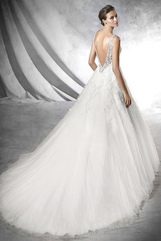 Abito da sposa Primavera Formale Tulle Applique Con Velo Mezza Coperta