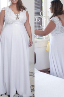 Abito da sposa Semplici Senza Maniche Applique Estate Pizzo A-Line