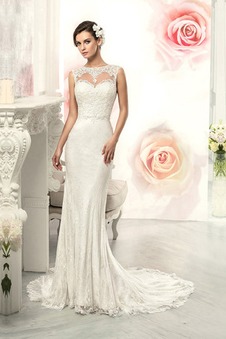 Abito da sposa Sirena Applique eleganza Naturale Pizzo francese Bateau