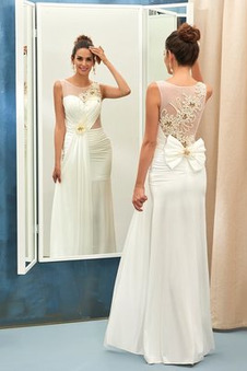 Abito da sposa Naturale A-Line Raso Treno di spazzata Primavera Senza Maniche