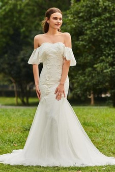 Abito da sposa Pizzo Autunno Festoni Petite Cappellini Schiena Nuda