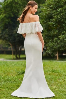 Abito da sposa Sexy Maniche Corte Cappellini Cerniera Pizzo Tubino