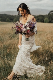 Abito da sposa Petite Cerniera Spaghetti spalline Treno di spazzata