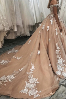 Abito da sposa Chiesa Non Specificato Cerniera A-Line Applique Lungo