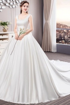 Abito da sposa Farfalla Ornamento radice quadrata Allacciato Autunno