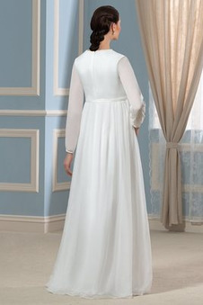 Abito da sposa Inverno Chiffon Cerniera gonna a vita alta gonna Impero
