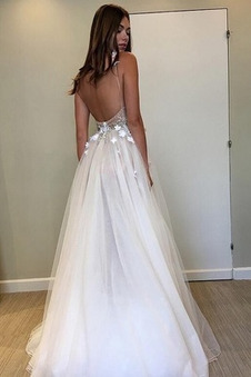 Abito da sposa Eleganti Tromba all'aperto unbacked A-Line Perline