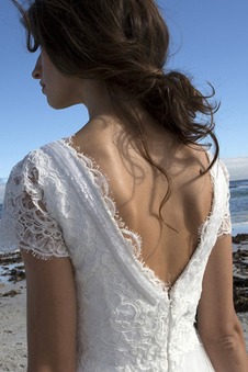 Abito da sposa Quanto Spiaggia Applique A-Line Lungo Estate