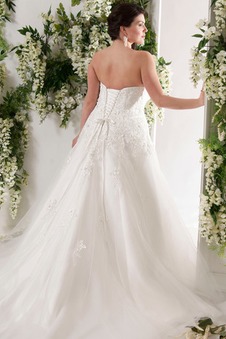 Abito da sposa Cuore Bassa Applique Senza Maniche Pizzo Bendaggio