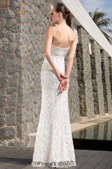 Abito da sposa all'aperto Con Giacca Cuore Pizzo Primavera Lungo