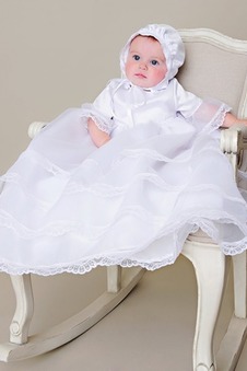 Abito cerimonia bambina Organza decorato Lanterna Farfalla Ornamento Lungo